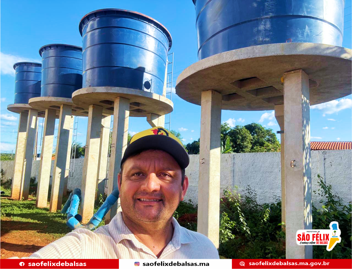 PREFEITO MÁRCIO PONTES VISTORIA OS TRABALHOS DE TRATAMENTO DE ÁGUA EM SÃO FÉLIX DE BALSAS